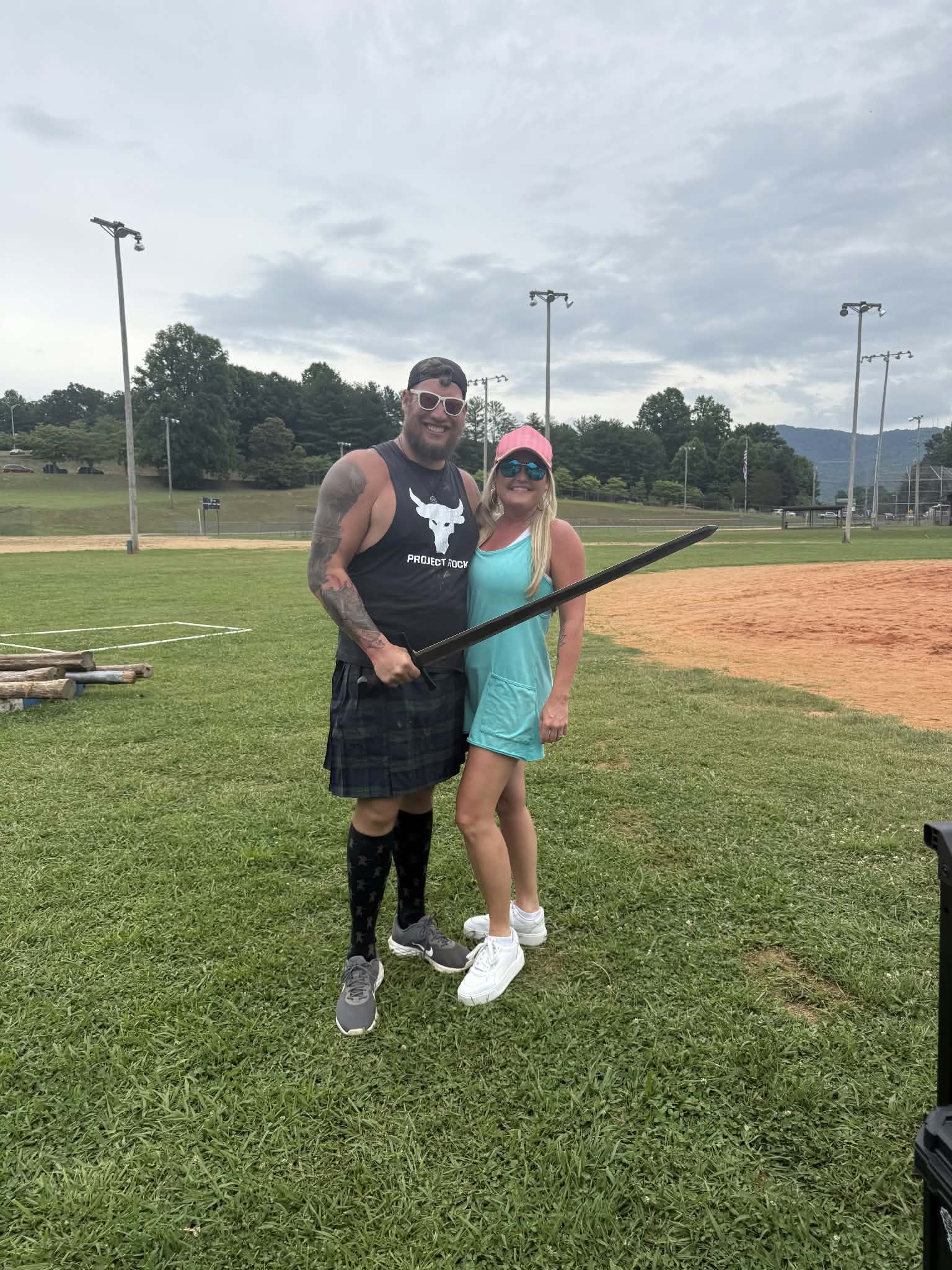 With the champion's sword alongside my wife