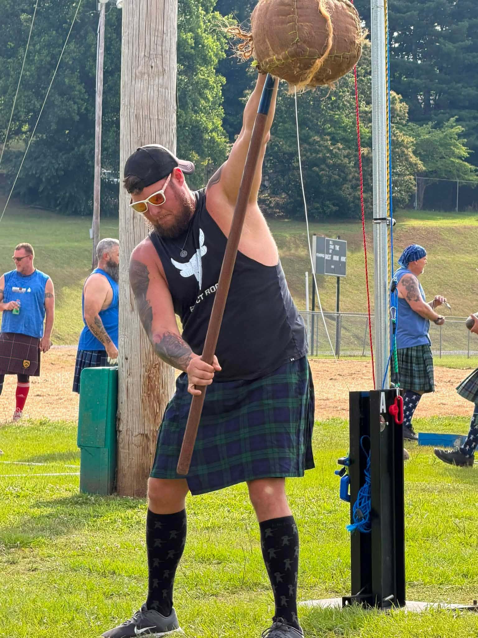 Weight over bar throw at the Highland Games